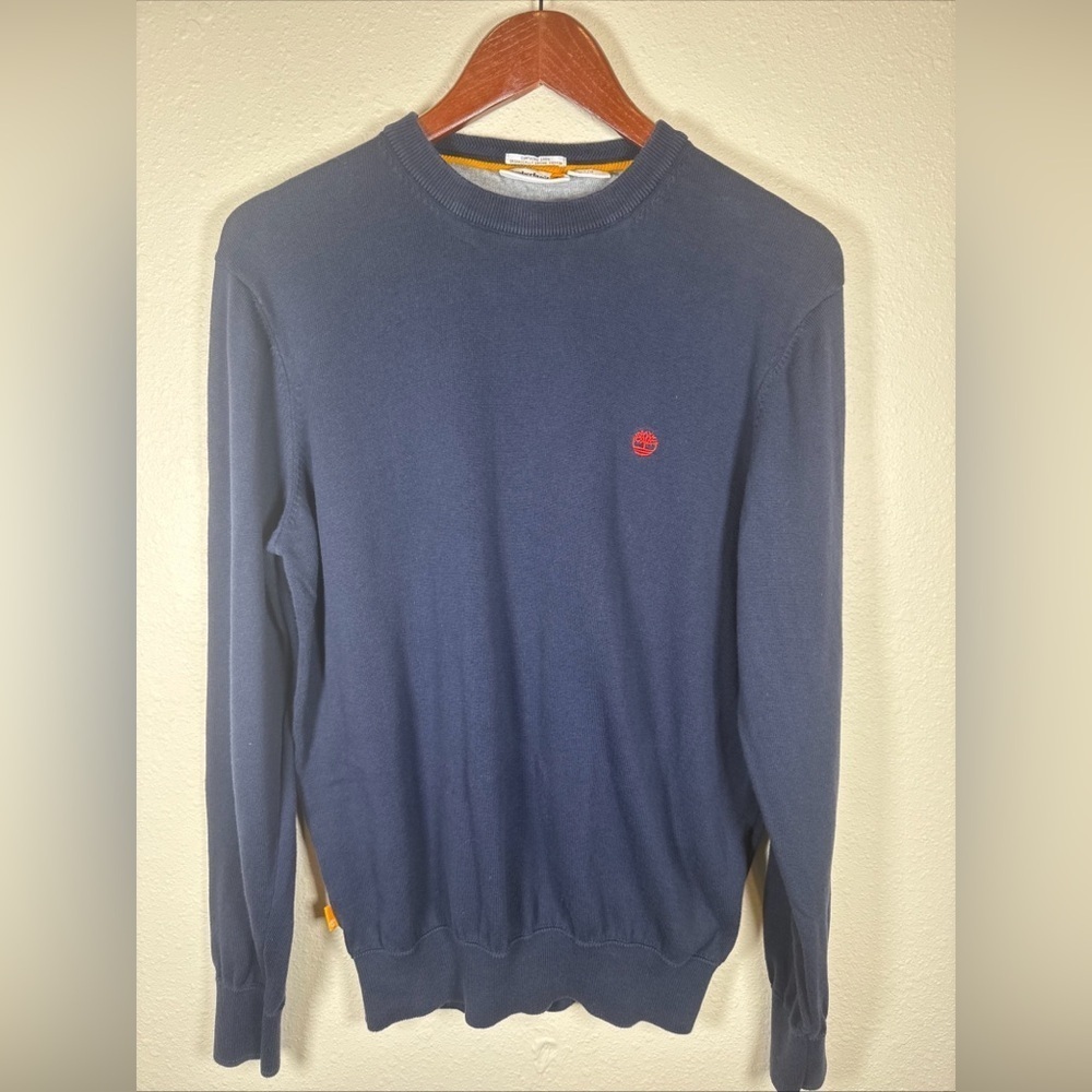 Timberland Navy Blue Men’s Crew Neck Sweater Classic Preppy Organic Cotton L